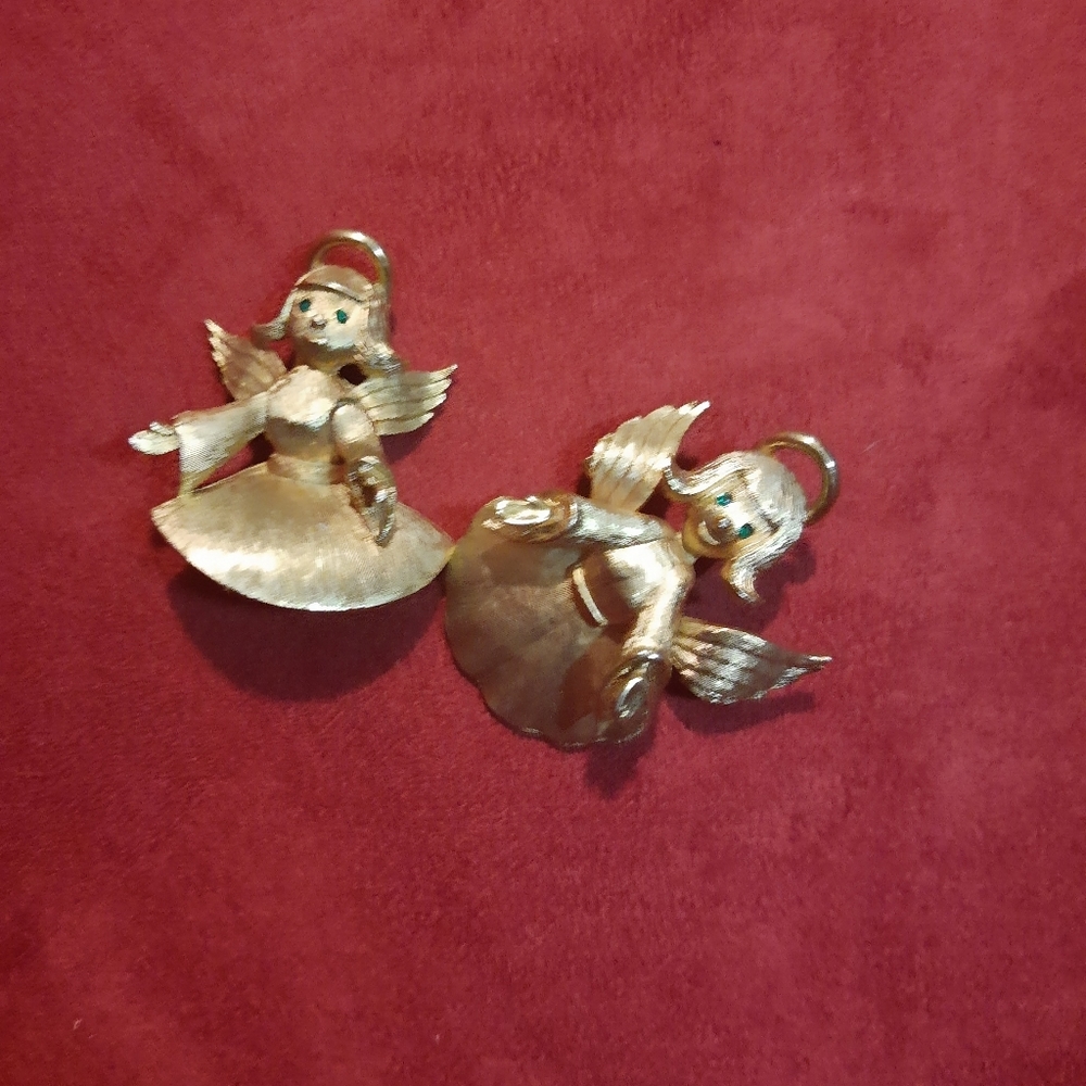 Vintage JJ angel brooches